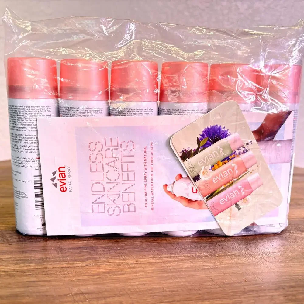 Evian Facial Spray 1.7 oz Travel 6-Pack Hydrating Mineral Mist  Sealed exp 2/28
